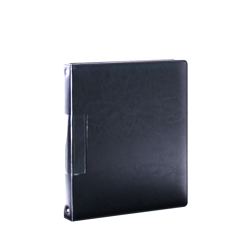 Custom A4 File Folder with 3-Hole Loose-Leaf Folder for Office Black Insert Award Storage Book