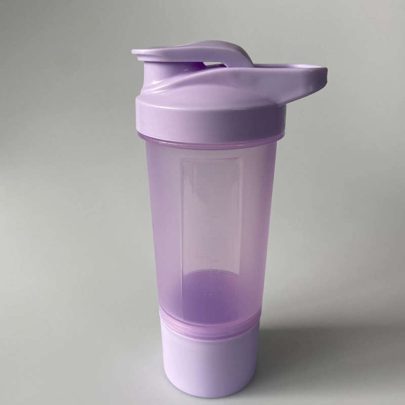 400ml double shaker protein powder shaker Cup Fitness shake cup Plastic advertising gift cup plastic shaker cup