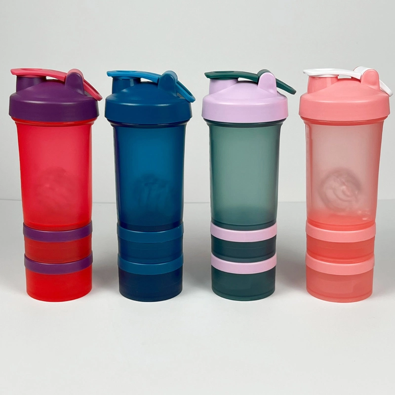 500ML handle three-layer shaker fitness shake Mixing cup protein powder cup fitness water cup