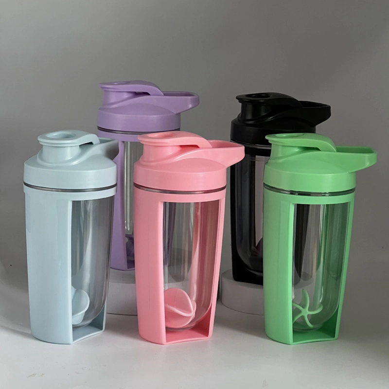 500ml portable plastic double-layer shaker cup with graduated milkshake cup protein powder cup Fitness sports water cup logo