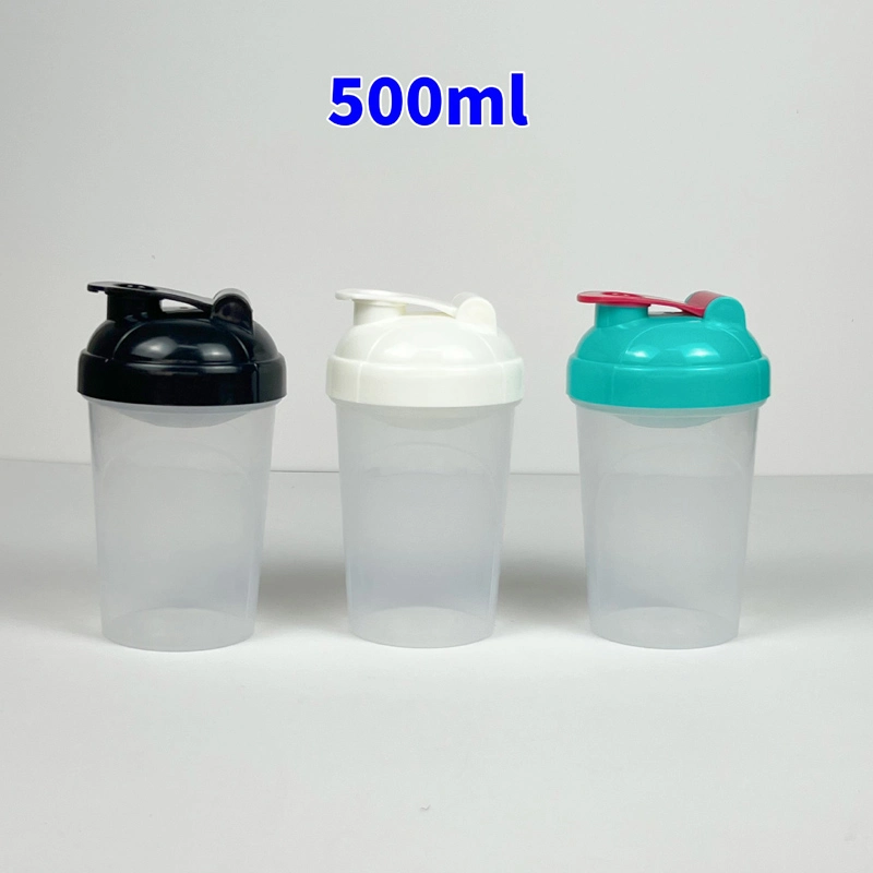 500ML two-sided arch shaker cup with filter plastic cup fitness exercise outdoor cup protein powder