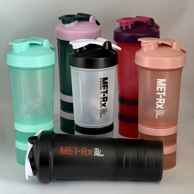 600ml triple layer protein powder shake cup Plastic cup Fitness cup Large capacity water cup logo water cup