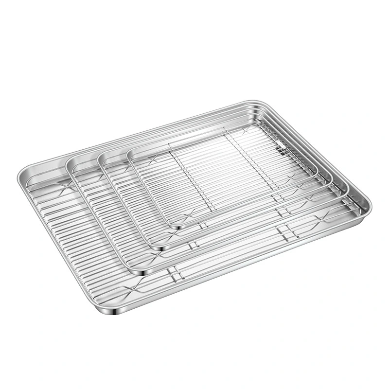 Drain tray drying meat tray steamed rice tray Stainless steel flat plate grid oil spill tray roadside stall filter oil residue tray