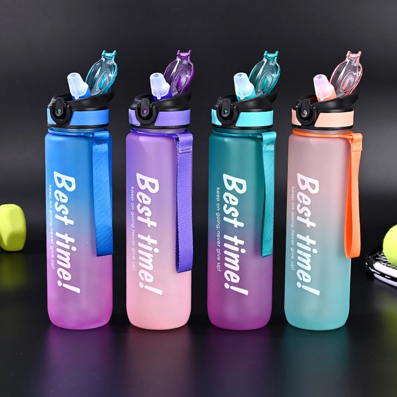 New wholesale cross-border gradual color plastic water cup portable large capacity kettle portable sports fitness plastic cup