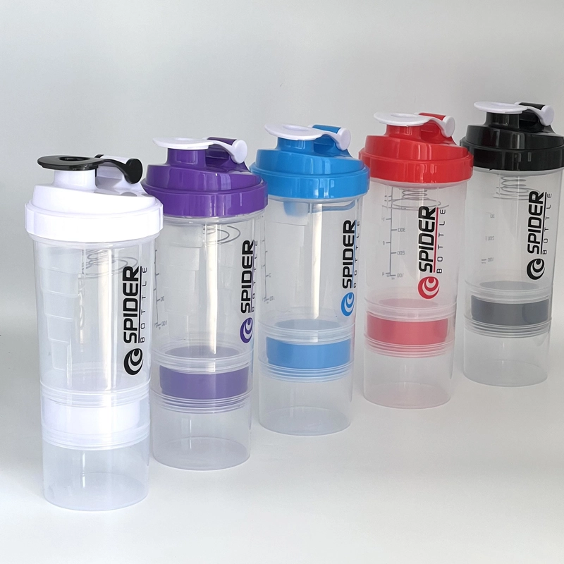 Pack with Powder Pack with pill box Three layer Shaker cup Protein powder fitness exercise shaker cup milkshake stirring cup Plastic water cup