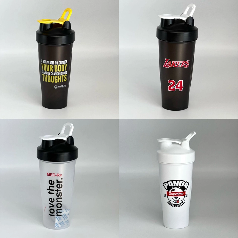 Portable 600ml shake cup milkshake cup protein powder fitness plastic water cup spot logo