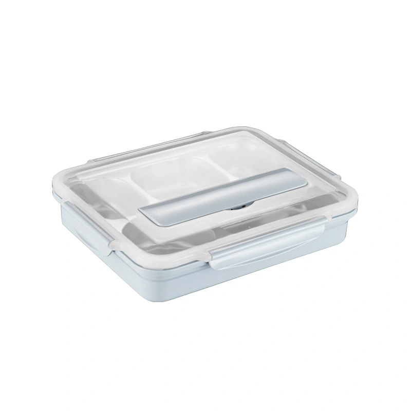 Stainless steel divided lunch box insulation student canteen fast food box bento box Double thickened sealed fast food plate