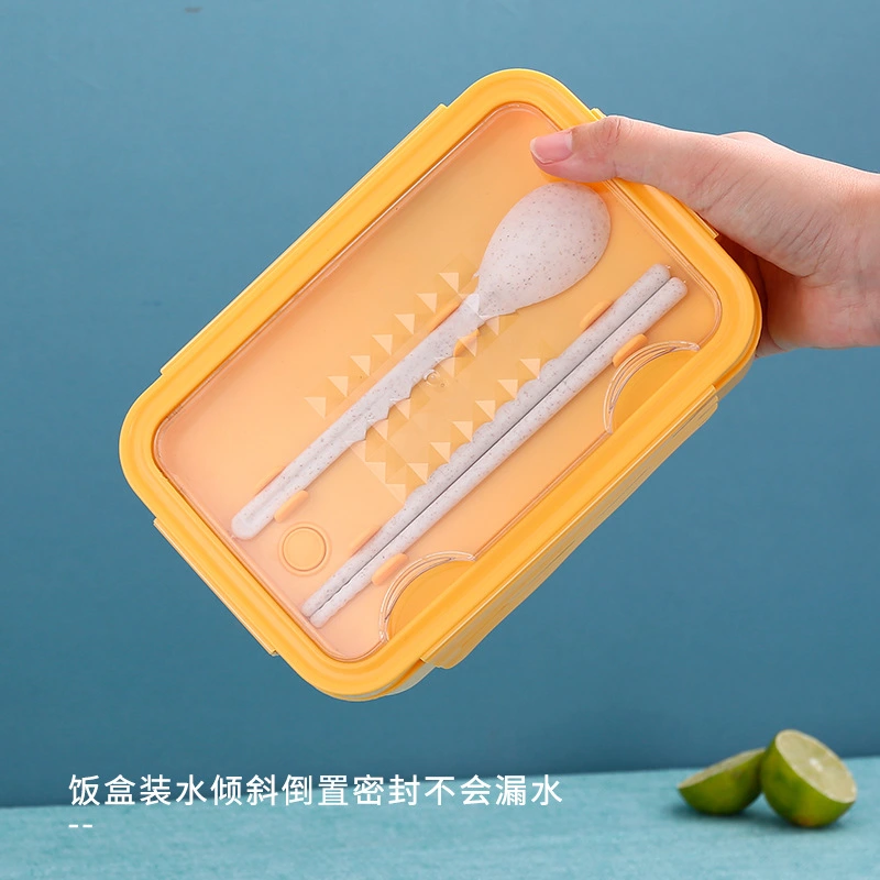 Students lunch box Japanese wheat straw fresh-keeping box sealed divider bento box can be microwave convenient lunch box